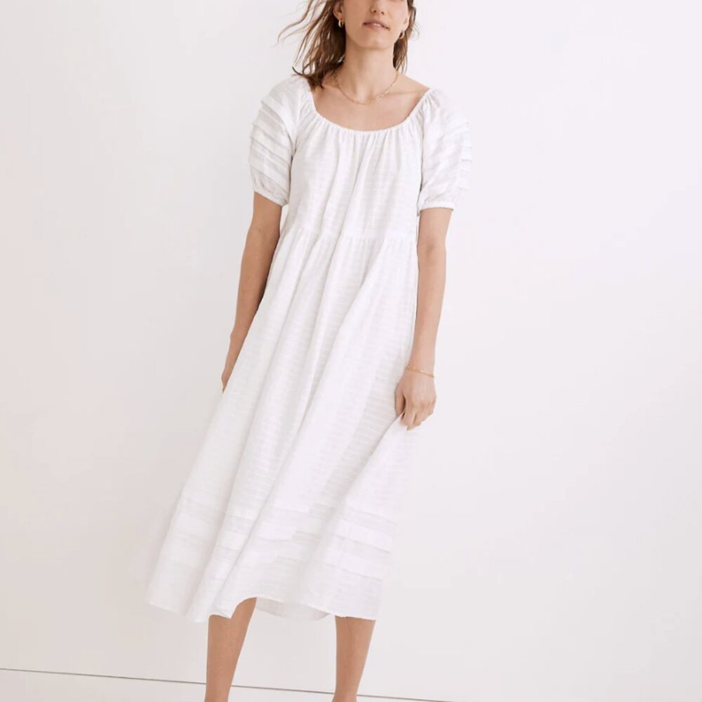 Madewell Pintuck Easy Midi Dress - Size XL